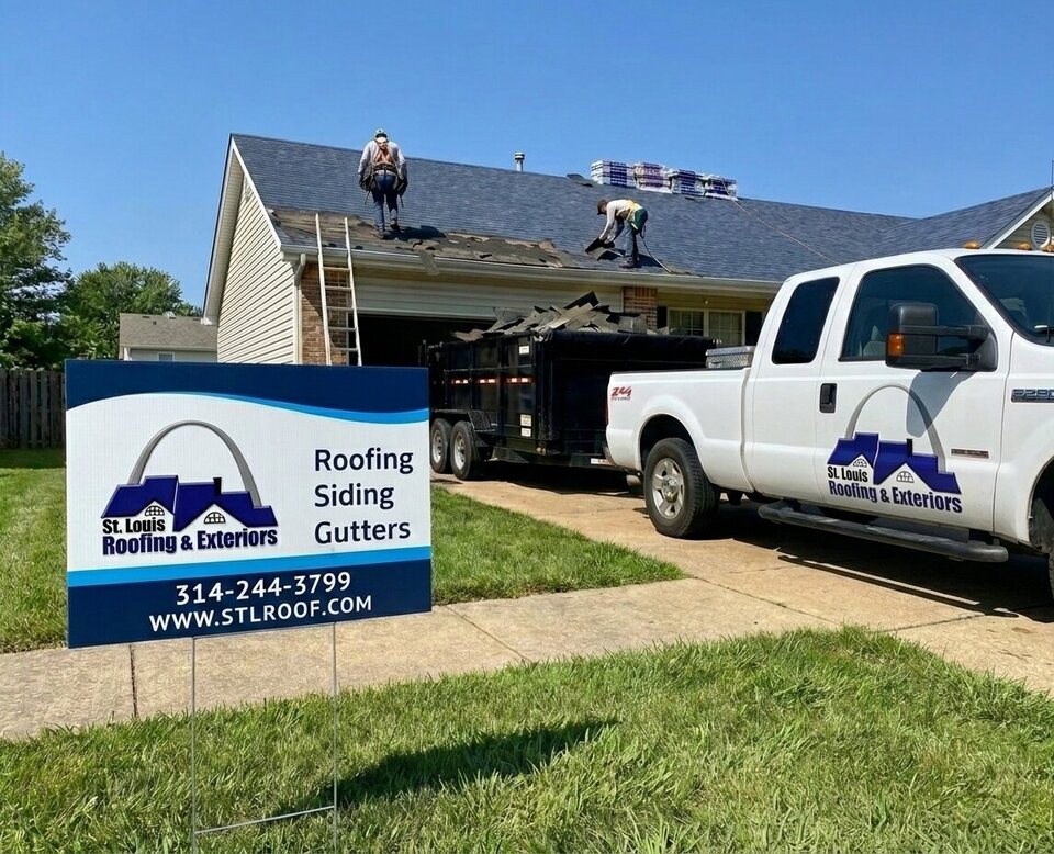 A suburban house mid roof replacement.